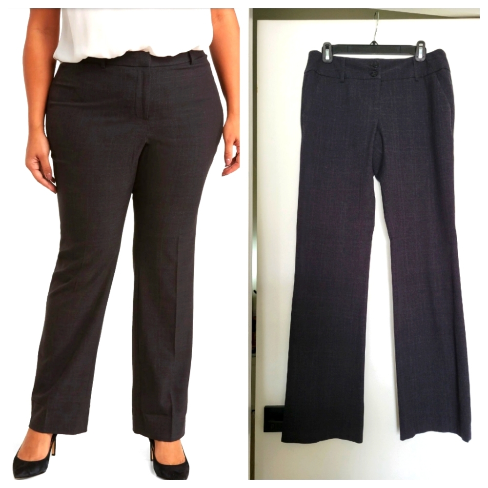 Amanda + Chelsea Charcoal Grey Plaid Dress Career Pants Size 6 LIKE NEW